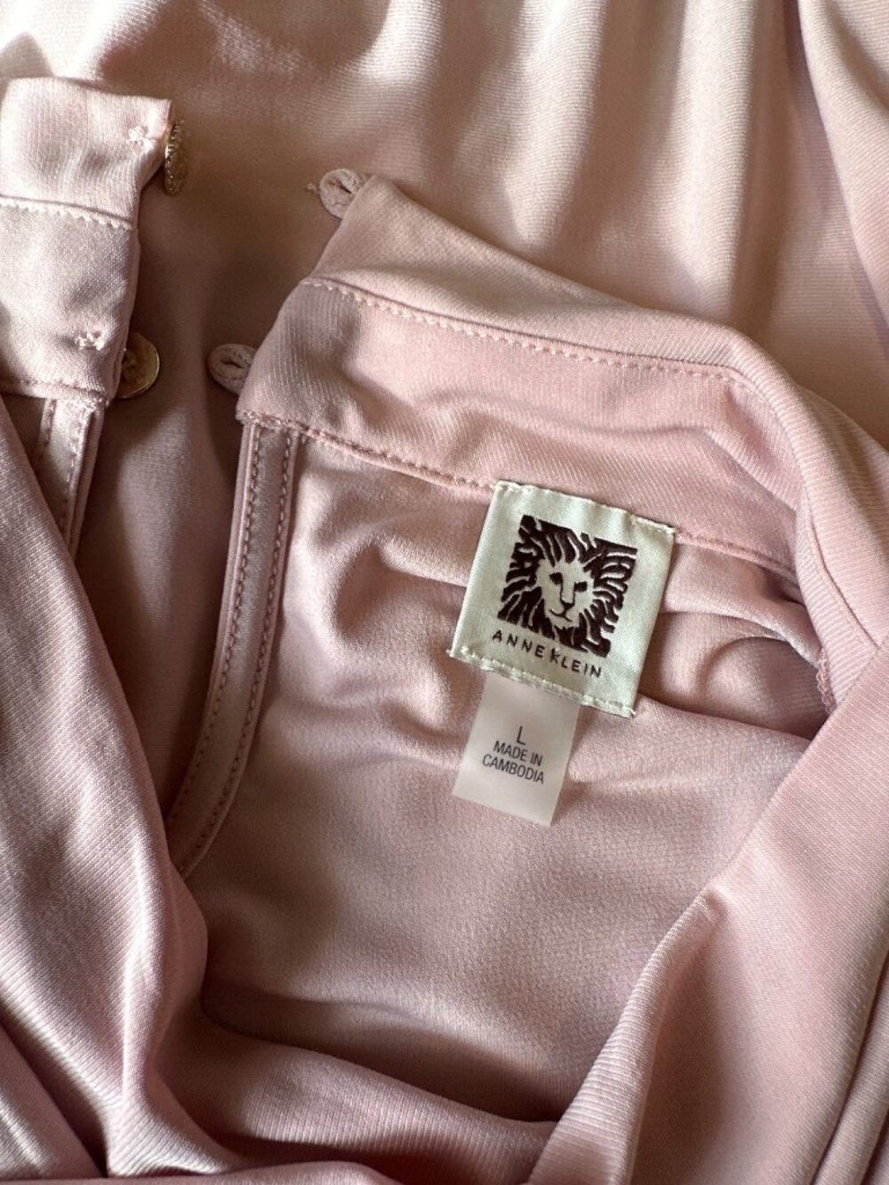 Anne Klein Womens Light Pink Sleeveless Crisscross Neck Blouse Top With Back Key - Picture 6 of 7